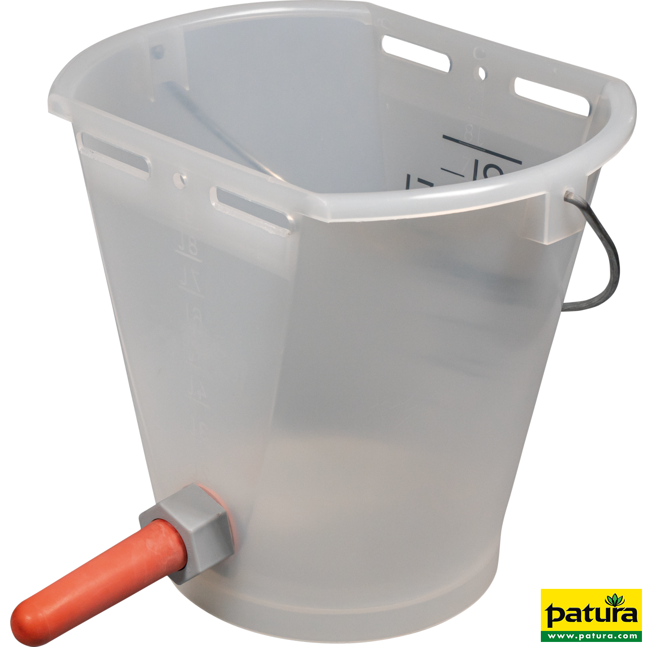 Nuckel-Tränkeeimer 9 l, transparent kpl. mit Sauger mittel und Kugelventil