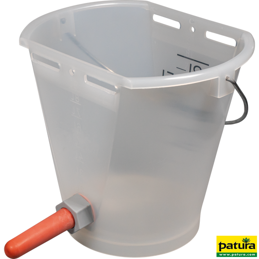Nuckel-Tränkeeimer 9 l, transparent kpl. mit Sauger mittel und Kugelventil