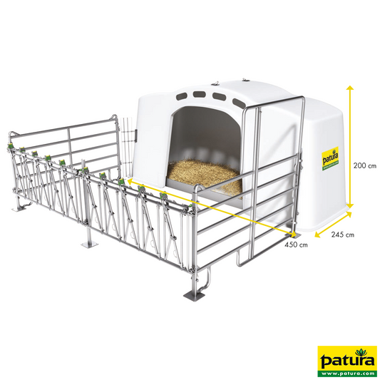 Kälberhütte XXL mit Profi-Umzäunung
