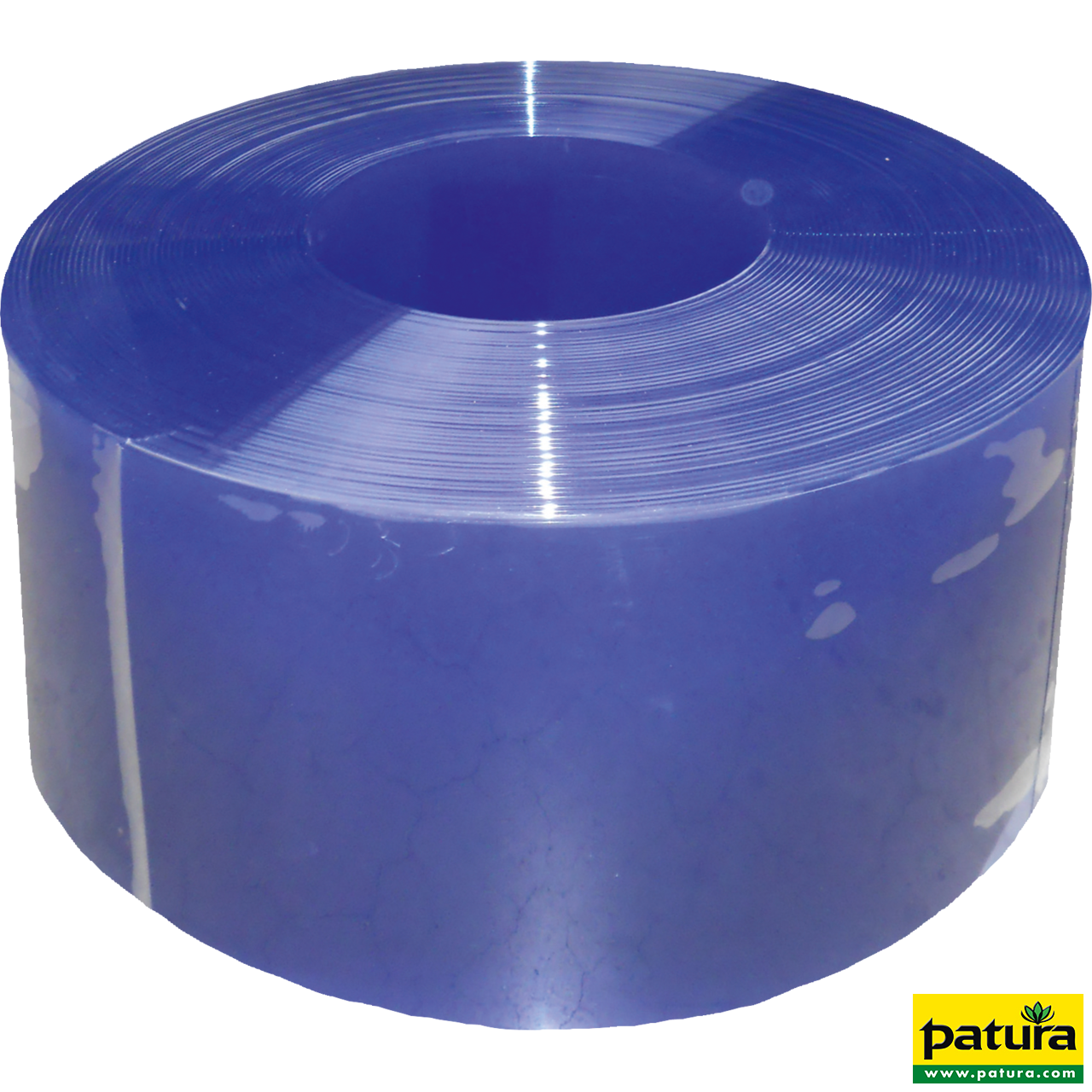 PVC-Streifen 300 x 3 mm blau transparent, 50 m Rolle