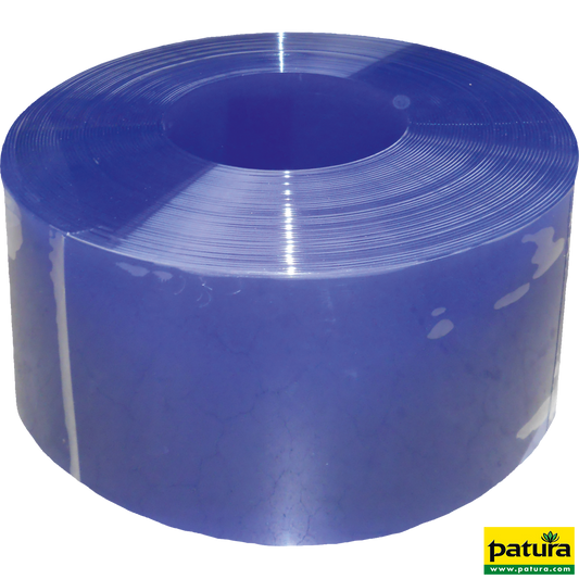 PVC-Streifen 300 x 3 mm blau transparent, 50 m Rolle