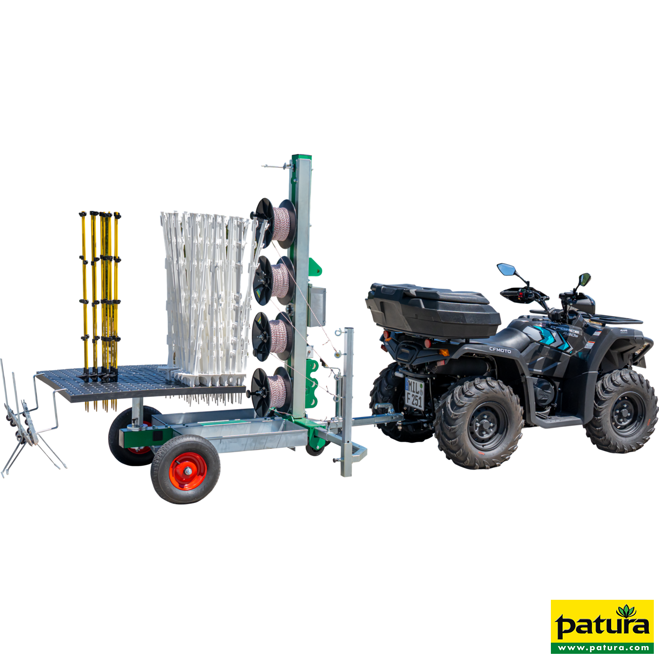 Tornado Master 5.0 ATV Weidezaunmaschine für bis zu 5-reihige Zäune mit Fahrwerk