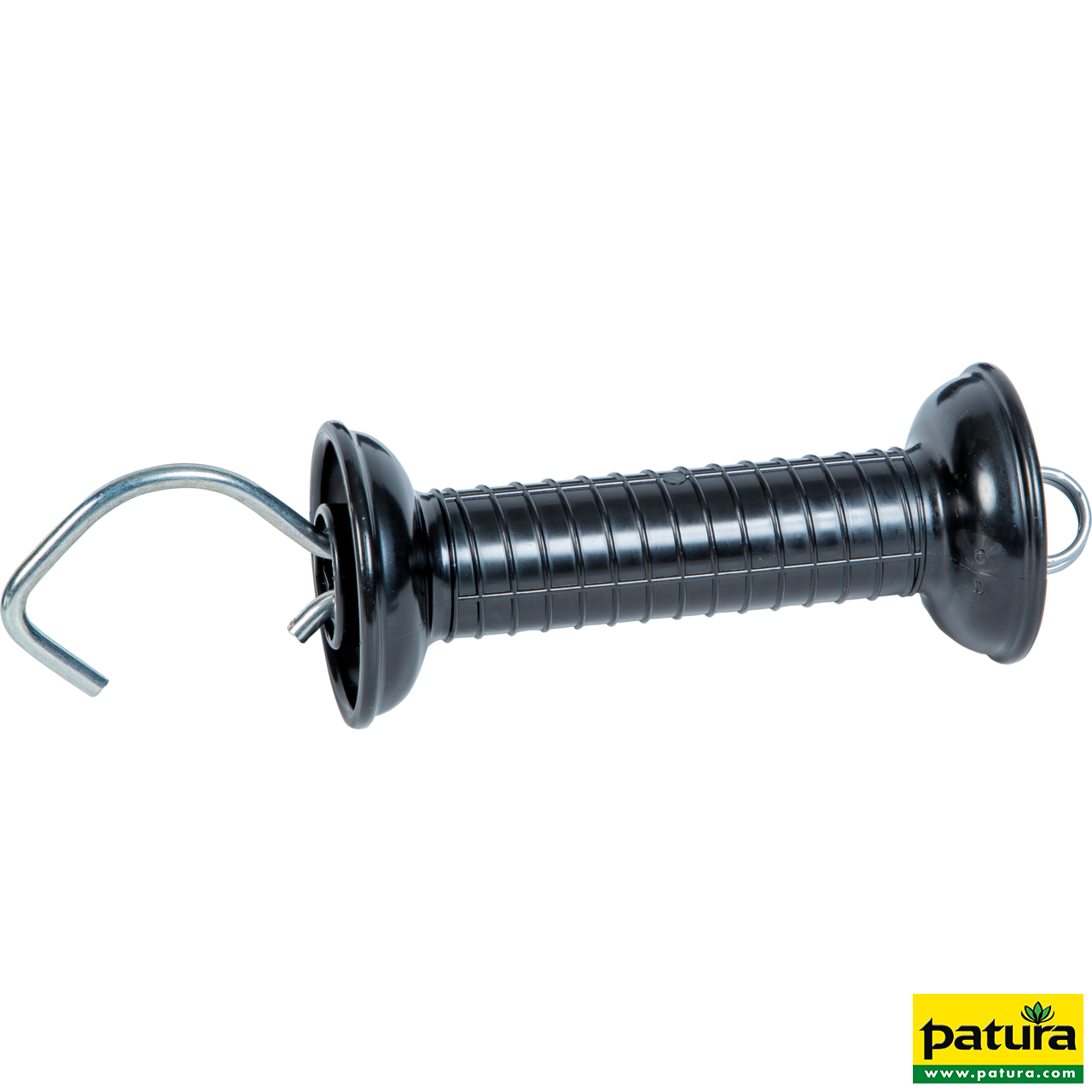 Torgriff, schwarz, mit Haken und Feder