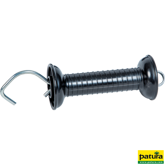 Torgriff, schwarz, mit Haken und Feder