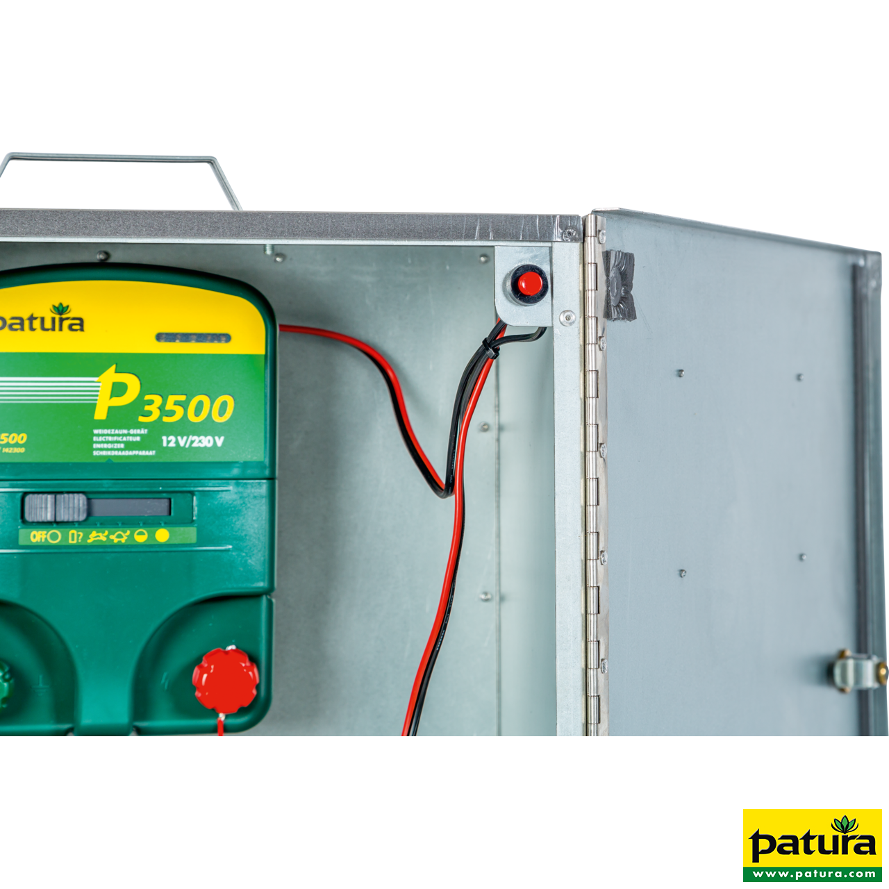 Sicherheitsbox für PATURA Geräte mit Verkabelung und Erdstab
