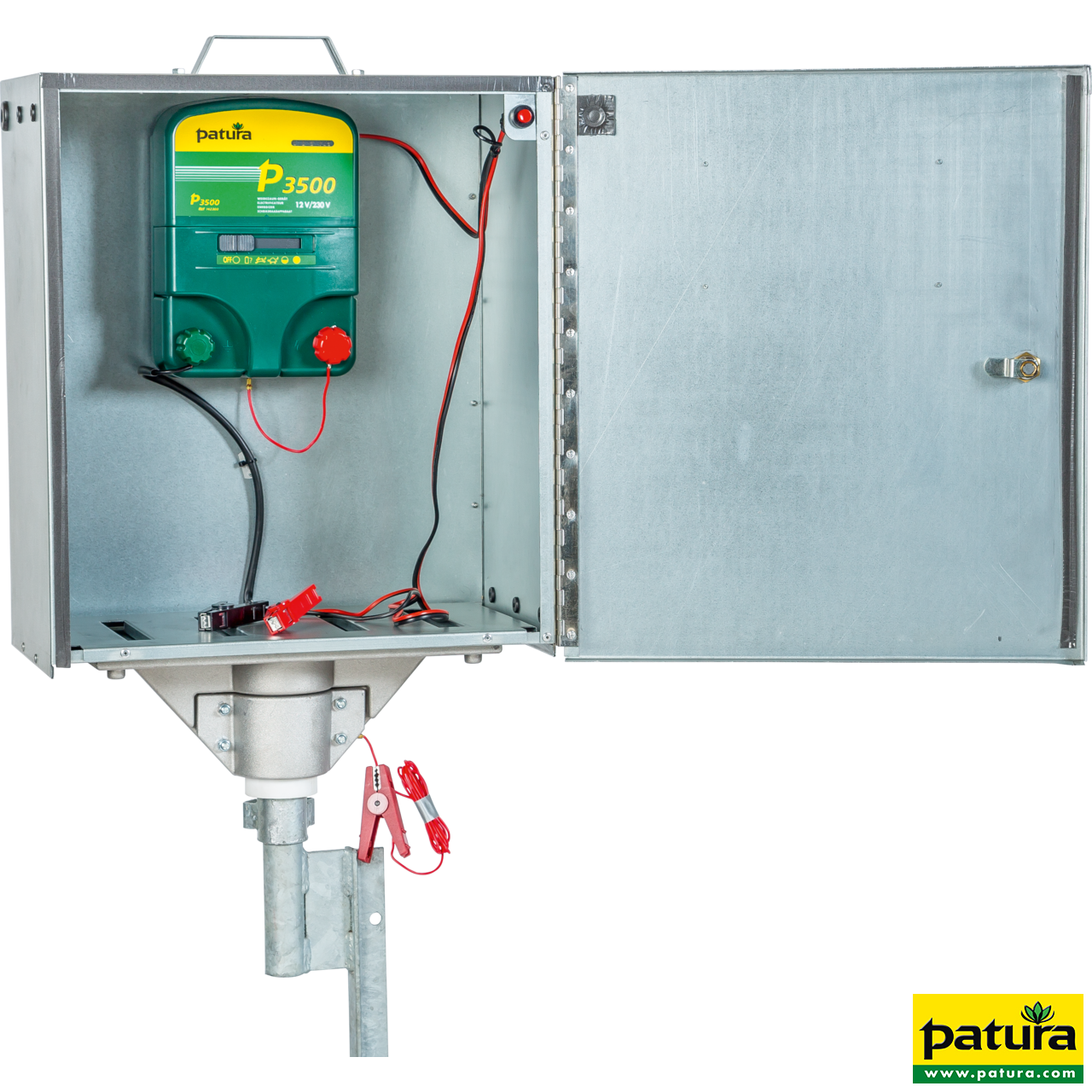 Sicherheitsbox für PATURA Geräte mit Verkabelung und Erdstab